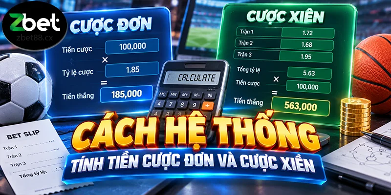 Cách hệ thống tính tiền cược đơn và cược xiên