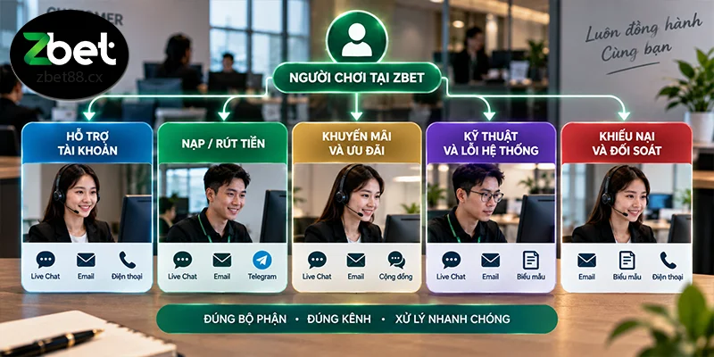 Phân luồng bộ phận phụ trách và kênh tiếp nhận